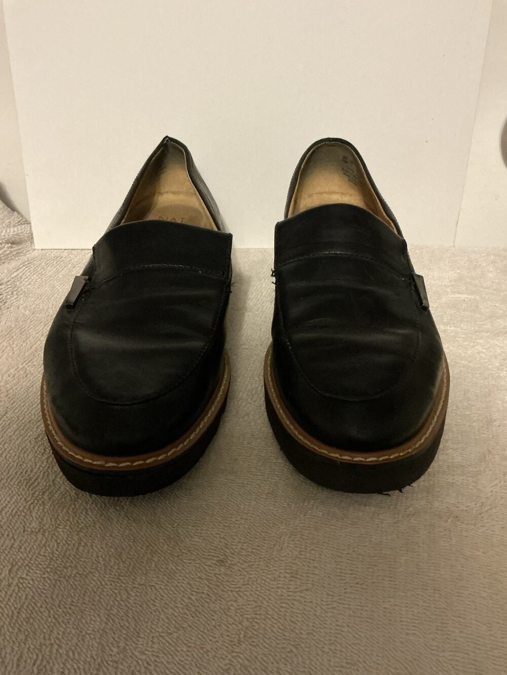 Naturalizer Women’s Adaline Loafers Black Leather SZ 10 M Slip On